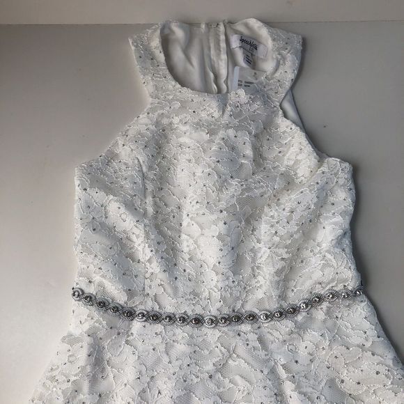 Speechless Kids Embellished Glitter Lace Bodice Dress Big Girls  Size 10 - Picture 3 of 12